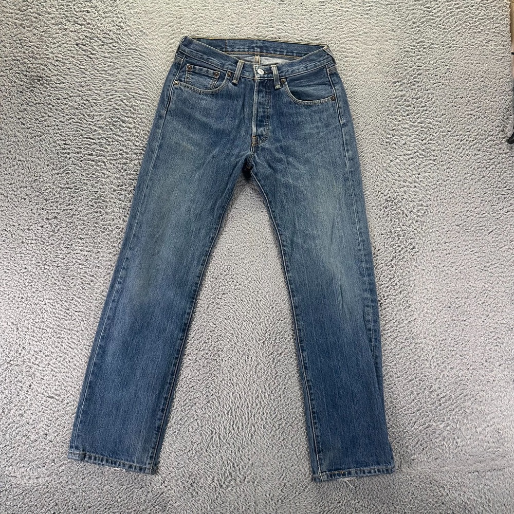 Levi's 501 Jeans Mens 28x30 Blue Cotton Denim Straight Leg Button-Fly Workwear